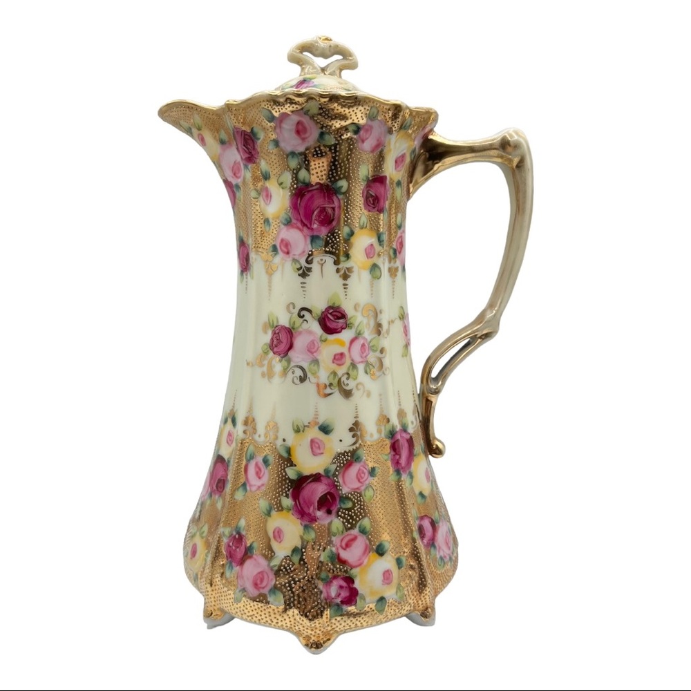 Sold! Antique Royal Nippon Handpaint Demitasse Heavy Gold Rose Chocolate Teapot